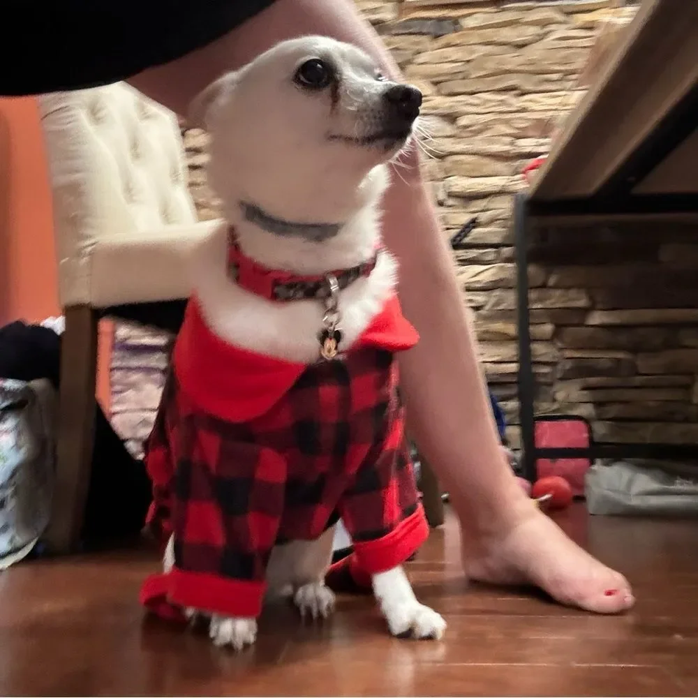Heart to Tail Buffalo Plaid Fleece Dog Sweater Pajamas Size Medium